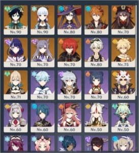 Conta genshin impact com 10 personagens 5 estrelas AR 56