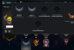 Prata 3 com TODOS os Champs e 349 Skins ( Nivel 884 ) - League of Legends LOL