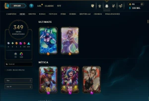 Prata 3 com TODOS os Champs e 349 Skins ( Nivel 884 ) - League of Legends LOL