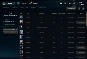 Conta ouro 4 com 20 Champs e 1 Skin + 2 Fragmentos - League of Legends LOL