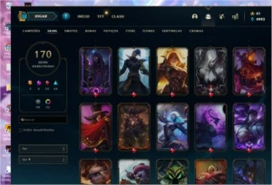 conta ouro 3 com 100 pdl 4 skins prestígios - League of Legends LOL