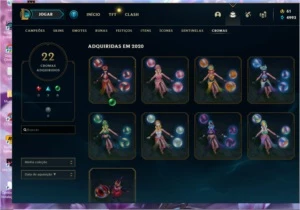 conta ouro 3 com 100 pdl 4 skins prestígios - League of Legends LOL
