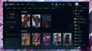 conta ouro 3 com 100 pdl 4 skins prestígios - League of Legends LOL