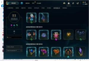 conta ouro 3 com 100 pdl 4 skins prestígios - League of Legends LOL