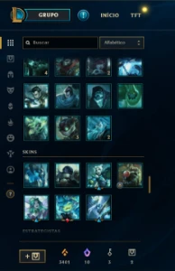 Conta de lol de 2013 com 168 skins sem ter feito md10 - League of Legends