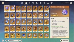 AR 57 , Raiden C2, Bençao 50+ dias - Genshin Impact