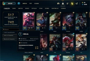 Conta bronze 2 com 91 Champs e 102 Skins + 1 Prestigio - League of Legends LOL