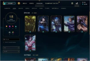 conta lol d3 35 fragmentos de skins - League of Legends