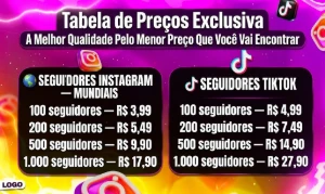 Seguidores Instagram e TikTok | Pacotes de 100 a 1.000+ - Redes Sociais