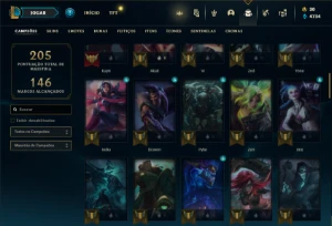 Conta Unranked com 80 Champs e 38 Skins ( MAIN JG ) - League of Legends LOL