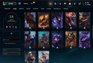 Conta Unranked com 80 Champs e 38 Skins ( MAIN JG ) - League of Legends LOL