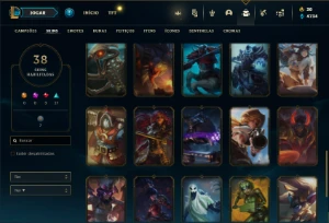 Conta Unranked com 80 Champs e 38 Skins ( MAIN JG ) - League of Legends LOL