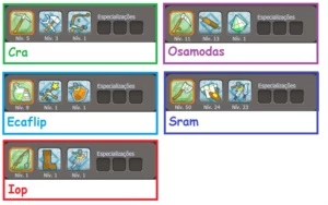 Acc com 5 chars +16mk +Dofus +recursos (Banco) +na Descrição
