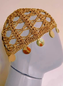 Touca Headpiece em Crochê - Artesanato e Personalizados