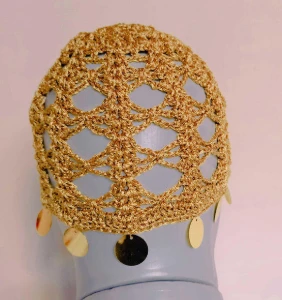 Touca Headpiece em Crochê - Artesanato e Personalizados