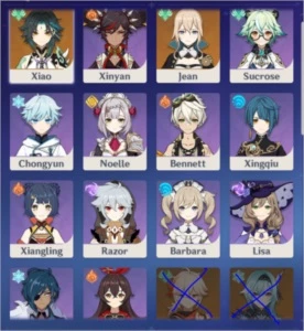 Conta- AR33-NA  + XIAO+JEAN+CORTADOR DE JADE  5* - Genshin Impact