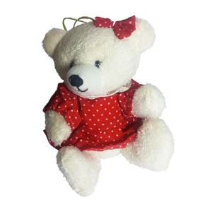 Ursinha com vestido de poá com manga [13 cm] - Artesanato e Personalizados