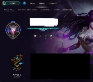 Conta Nível 53 - Elo Platina 3 - League of Legends LOL