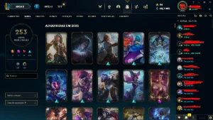 Conta platina 4 com 253 skins e todos os champions - League of Legends LOL