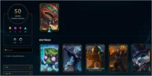Conta LOL - 50 Skins - Nv 318 - plat iv s/f - 100 Champions - League of Legends