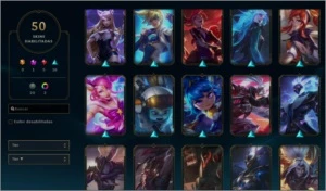 Conta LOL - 50 Skins - Nv 318 - plat iv s/f - 100 Champions - League of Legends