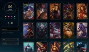 Conta LOL - 50 Skins - Nv 318 - plat iv s/f - 100 Champions - League of Legends