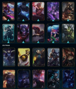 Conta LOL lv276 89 Skins 1 Ultimate 15 lendarias 37 épicas - League of Legends