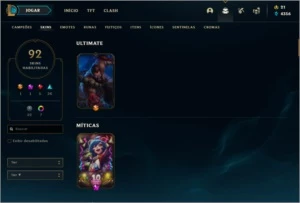 CONTA DE LOL NV 206,PLATINA4,92 SKINS,8 CROMAS TODOS CHAMPS! - League of Legends