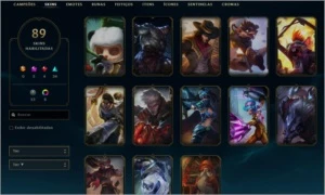 Conta de LoL Platina 4 com 89 skins - League of Legends