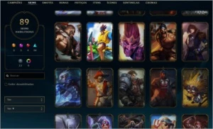 Conta de LoL Platina 4 com 89 skins - League of Legends
