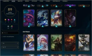 Conta de LoL Platina 4 com 89 skins - League of Legends