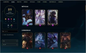 Conta de LoL Platina 4 com 89 skins - League of Legends