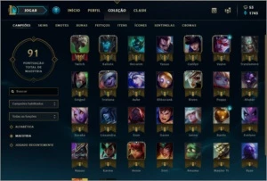 CONTA OURO 4 - 9 SKINS - 30 CAMPEOES - League of Legends LOL