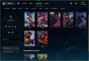CONTA OURO 4 - 9 SKINS - 30 CAMPEOES - League of Legends LOL