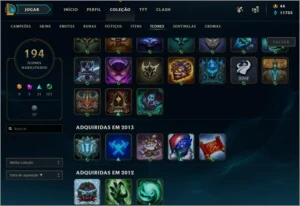Conta League of legends plat 4 198 skins icones season 2 LOL