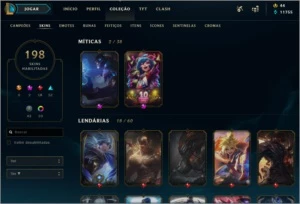 Conta League of legends plat 4 198 skins icones season 2 LOL