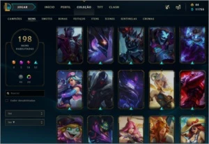 Conta League of legends plat 4 198 skins icones season 2 LOL