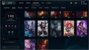 Conta League of legends plat 4 198 skins icones season 2 LOL
