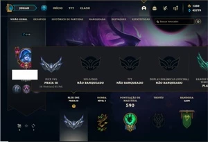 Conta Unranked com TODOS os champs e 338 Skins +8 Vitoriosas - League of Legends LOL