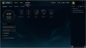 Conta lol Platina V mais 107 skins, quase todos os campeões. - League of Legends