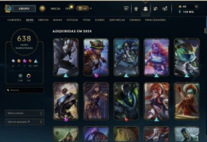 Conta Lol Com 638 Skins All Champs Level 738 Platina - League of Legends