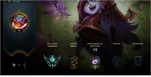 CONTA SMURF LOL 66,7% WIN RATE , PLATINA 4  LVL 34 - League of Legends
