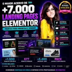 +7000 Landing Pages Elementor Editáveis | +11GB Modelos