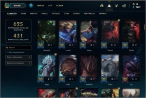 Conta ouro 1 com 150 champs, 172 skins ( MAIN TOP / JG ) - League of Legends LOL
