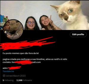 Página no Twitter - 2.5k seguidores com Engajamento Alto - Redes Sociais