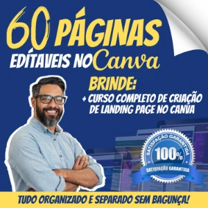 60 Páginas Editáveis no Canva + Curso Landing Pages Canva