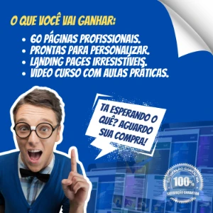 60 Páginas Editáveis no Canva + Curso Landing Pages Canva - Serviços Digitais