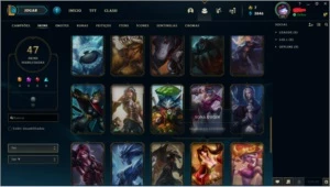conta ouro 4, 47 skins, 116 campeões - League of Legends LOL