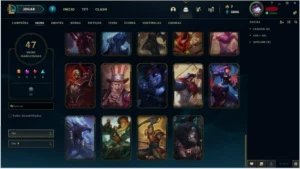 conta ouro 4, 47 skins, 116 campeões - League of Legends LOL