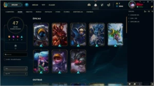 conta ouro 4, 47 skins, 116 campeões - League of Legends LOL